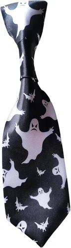 Halloween Ghosts Neck Tie that Slips Onto Your Dogs Existing Collar (Small)