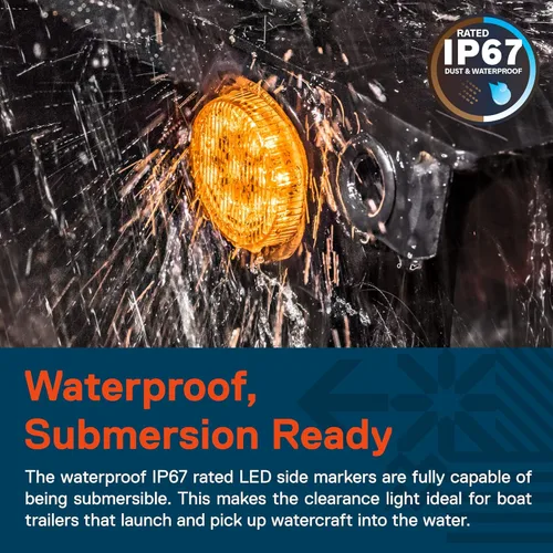 Vista 4 de TRUE MODS 2" - 10 luces LED redondas ámbar de 2 pulgadas y 12 V [reflector 2 en 1] [policarbonato] [DOT FMVSS 108] [SAE P2] [arandela y enchufes]