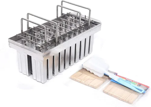 Vista 5 de Moldes de paletas de acero inoxidable – Juego de moldes grandes para paletas de hielo de grado comercial 20/30 piezas – para golosinas saludables