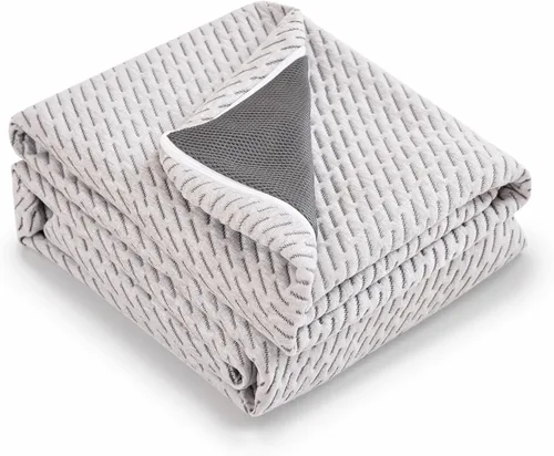 Vista 13 de Subrtex Funda para Topper de Colchón (Solo Funda) Protector de Colchón Ropa de Cama de Rayón Hecho de Bambú Funda Envolvente de Colchón Extraíble