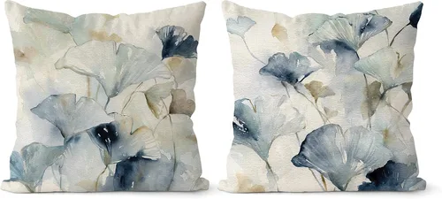 Vista 9 de Juego de 2 fundas de almohada decorativas de 18 x 18 pulgadas, con estampado de terciopelo de otoño para sofá, fundas de almohada para exteriores