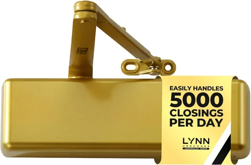 Vista 7 de LYNN HARDWARE Cierrapuertas automático extra resistente de servicio pesado (plateado) - Grado comercial, elección de contratistas, velocidad