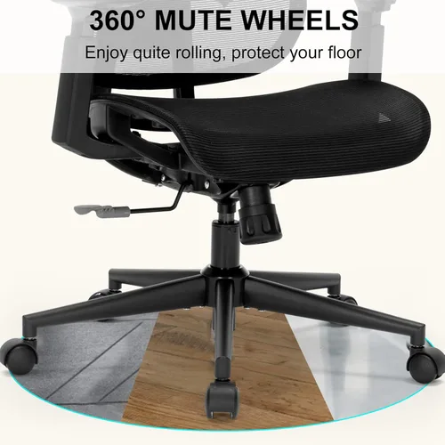 Vista 6 de Silla de oficina ergonómica, silla de escritorio con altura ajustable, soporte lumbar, sillas de computadora de malla con respaldo alto