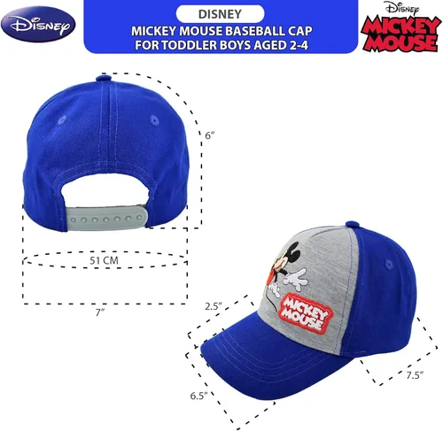 Vista 7 de Disney Boys Baseball Cap Mickey Mouse Adjustable Toddler Hat Ages 2-4 Or Boy Hats for Kids Ages 4-7