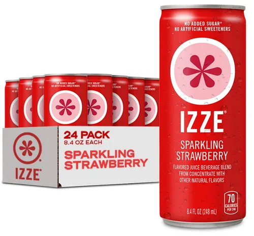 Vista 13 de IZZE - Mezcla de bebida de jugo con agua con gas, manzana, sin azúcar añadido, 8.4 onzas líquidas, 24 latas