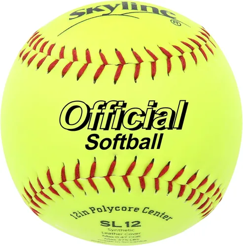 Vista 2 de Skyline SL-12 - Juego de 6 bolas de sóftbol de tamaño y peso oficial de 12 pulgadas, pelota de entrenamiento para batear, lanzar, practicar