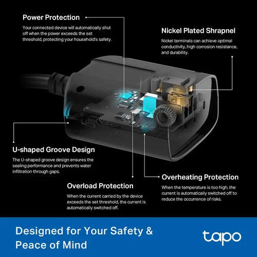 Vista 8 de Tapo Enchufe Inteligente Regulador para Exteriores para Luces Exteriores, Matter, Control por Aplicación, Resistente a la Intemperie IP65, Funciona