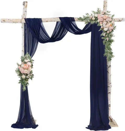 Vista 9 de Tela de Drapeado de Arco Azul Claro Cortinas de Arco para Ceremonia de Boda 20 pies 1 Panel Tela Transparente para Drapeados Cortinaje Arqueado