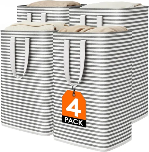 Vista 22 de Lifewit Paquete de 2 Cestas de Ropa Grandes Plegables, Cestas de Lavandería Independientes Impermeables con Asas de Fácil Transporte para Cuarto