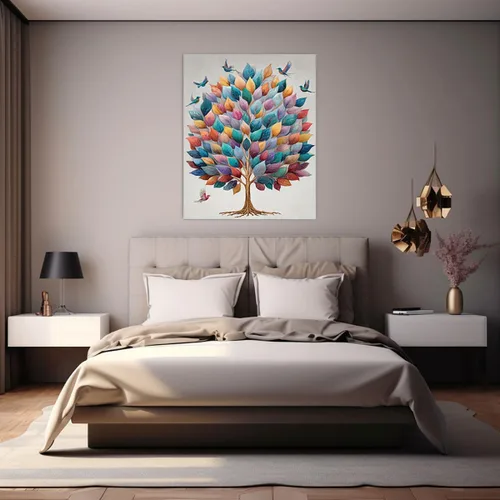 Vista 12 de VOCBAN Tree Minimalist Abstract Botanical Prints Scenery Canvas Wall Art Print Paintings Modern Landscape Pictures Wall Decor Canvas Painting blue