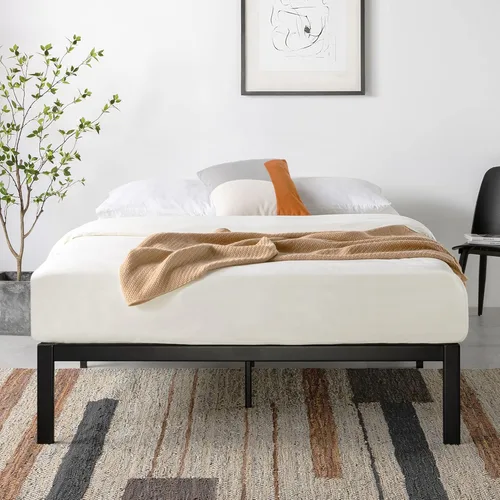 Vista 4 de Mellow Rocky Base C - Cama de plataforma de 14 pulgadas, acero blanco resistente, con listones de acero anchos patentados (no necesita somier)