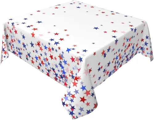 Vista 10 de 4th of July Tablecloth 70 Inch Round Patriotic Table Cloth Red Stripes American Flag Tablecloth Independence Day Memorial Day Table Cover for