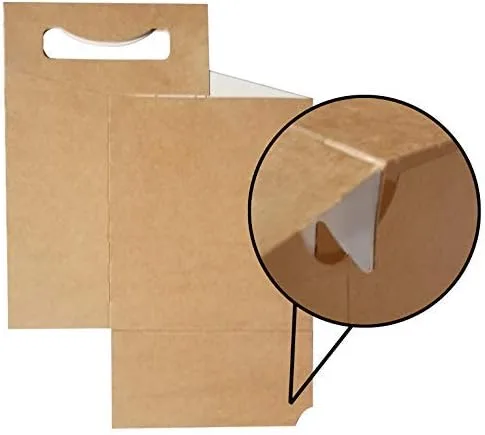 Vista 2 de 150 piezas marrón Kraft soporte para botellas de cerveza que se adapta a 4 botellas. Cartón resistente con capacidad para cuatro botellas. Envío