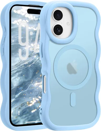 Vista 69 de Pepmune - Funda para iPhone 12 Pro Max con marco ondulado y estructura rígida, color mate claro, cubierta trasera unisex, compatible con Magsafe
