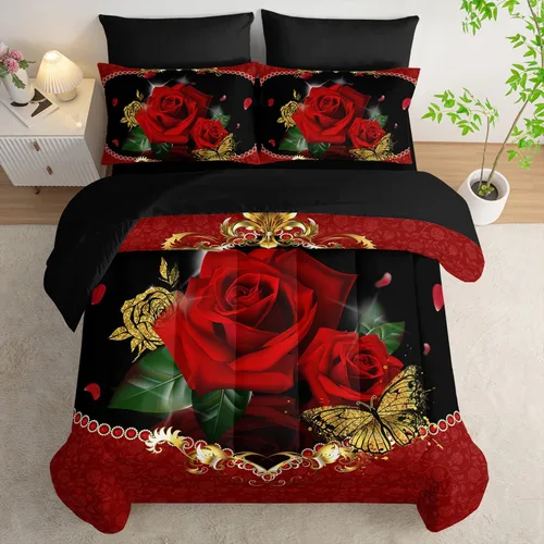 Vista 21 de AILONEN Juego de edredón para niños con temática de astronautas de dibujos animados tamaño individual, lindo juego de ropa de cama con cohetes