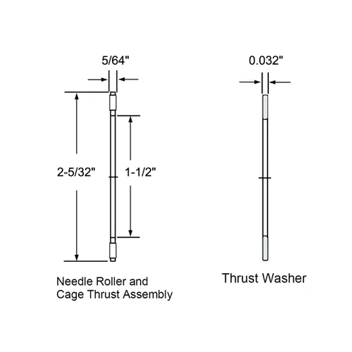 Vista 3 de uxcell NTA2435 Rodamientos de rodillos de aguja de empuje con arandelas 1-1/2 "agujero 2-5/32" OD 5/64" ancho 2pcs