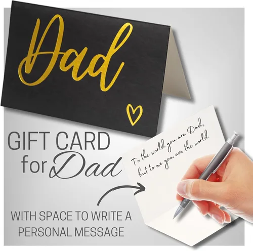 Vista 6 de Willis Judd Pulsera de titanio negra con la frase "Best dad ever" para PAPá, grabada, ajustable y caja de regalos incluida