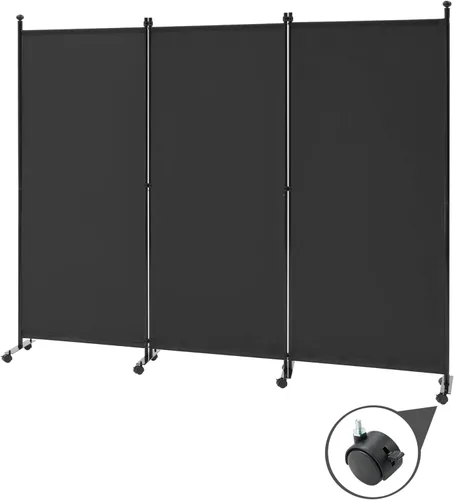 Vista 12 de Spurgehom Divisor de habitación plegable de 3 paneles, pantallas de privacidad, panel de tela independiente, divisores de pared portátiles