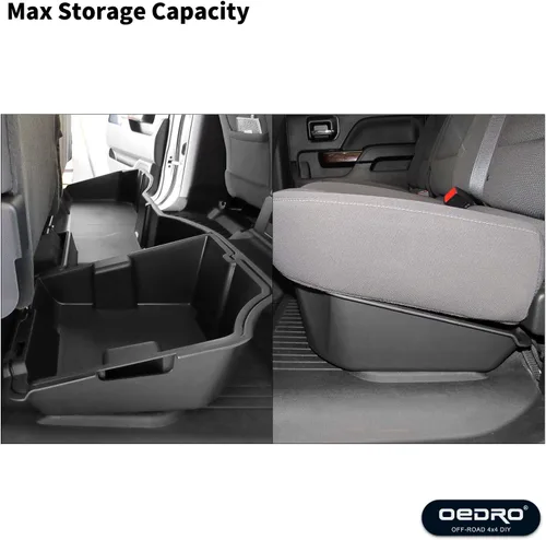Vista 5 de oEdRo Almacenamiento Debajo del Asiento para Chevy Silverado/GMC Sierra 1500 (2014-2018) Crew Cab, 2500HD 3500HD (2015-2019), Caja de Herramientas