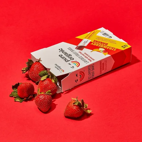 Vista 5 de Pure Organic Barras de frutas en capas, plátano de fresa, sin gluten, aperitivos de frutas veganas (2 cajas, 24 barras)