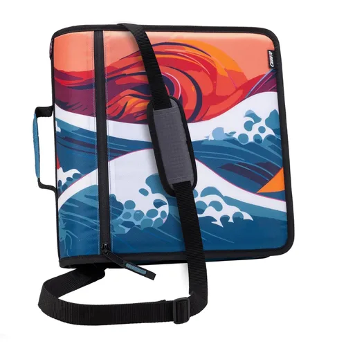 Vista 10 de Case-it - Carpeta Mighty Zip Tab escolar con cremallera, expansible, organizadora, múltiples bolsillos, correa hombro, anillos 3 pulgadas, 600