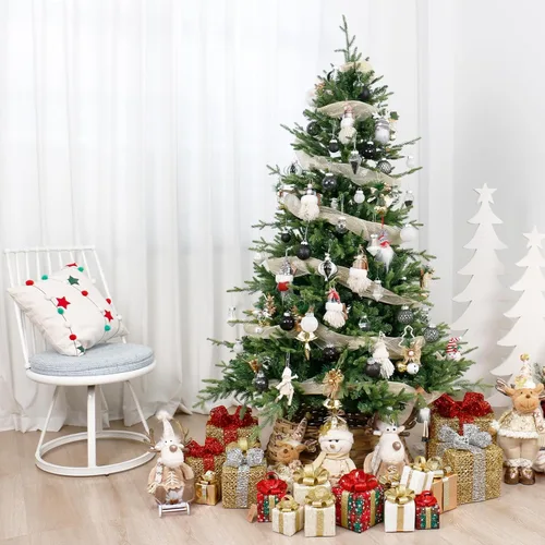 Vista 5 de Juego de Adornos de Bolas de Navidad, 34 piezas de adornos de Navidad de plástico transparente irrompibles para decoración colgante del árbol