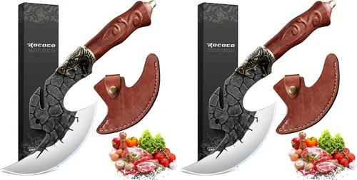 Vista 8 de ROCOCO Cuchillo de cuchillo vikingo para cumpleaños, diseño de hacha
