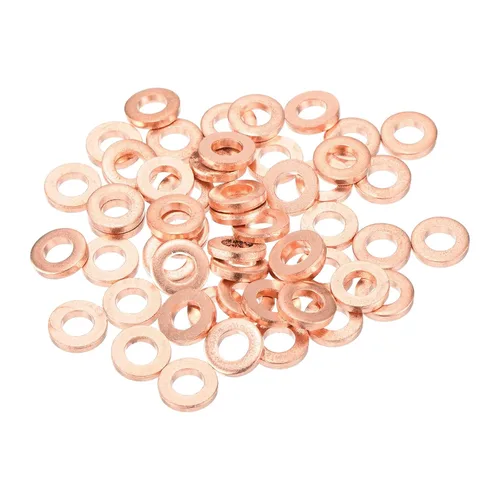 Vista 65 de MECCANIXITY - 52 piezas de arandelas planas de cobre, arandelas de sellado de anillo de trituración métricas mejoradas de cobre de 3x7x1mm