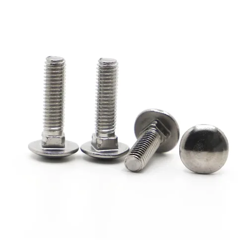 10 piezas 304 A2-70 armadura de acero inoxidable cabeza redonda cuello cuadrado tornillo de carro M4 M5 M6 M8 perno GB12 DIN603 (0.394 in, M4 10