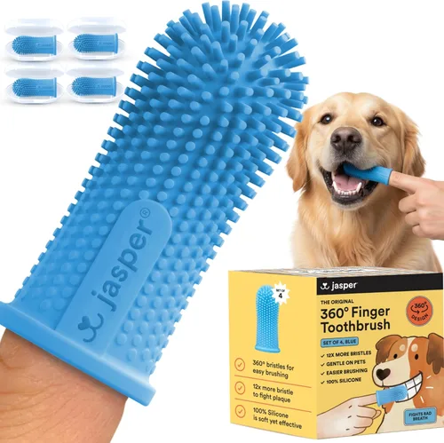 Vista 16 de Jasper Cepillo de dientes para perros, kit de cepillado de dientes de mascotas de 360 grados, cepillo de dientes para gatos, kit de cuidado dental