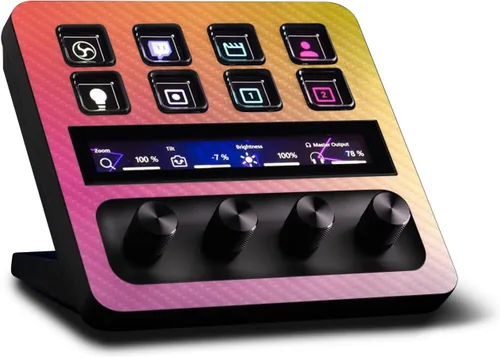 Vista 12 de MightySkins - Piel de fibra de carbono compatible con Elgato Stream Deck + - Morado sólido Acabado de fibra de carbono texturizado protector