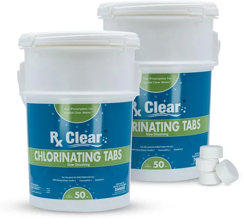Vista 8 de Rx Clear - Pastillas de cloro de 1 pulgada 15 libras Use las tabletas como bactericida, algaecida y desinfectante en piscinas Estabilizadas