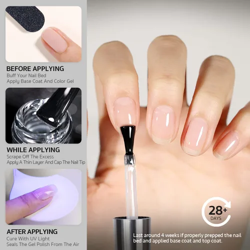 Vista 2 de GAOY - Capa superior para esmalte de uñas de gel, 16ml, acabado transparente sin necesidad de limpieza, barniz de alto brillo para arte de uñas UV