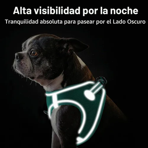 Vista 6 de Joytale Arnés para Perros Pequeños, Chaleco de Malla Transpirable Step-in, Arneses Acolchados Suaves Reflectantes para Gatos y Perros Cachorros Negro