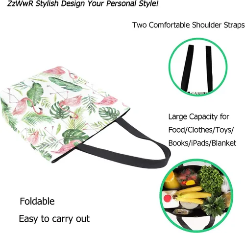Vista 2 de Elegante bolso de hombro extra grande con patrón realista para playa, viajes, fin de semana, gimnasio, compras de comestibles