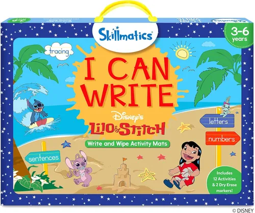 Skillmatics I Can Write Disney's Lilo & Stitch - Actividades reutilizables de aprendizaje preescolar, juguete educativo y juego, suministros de