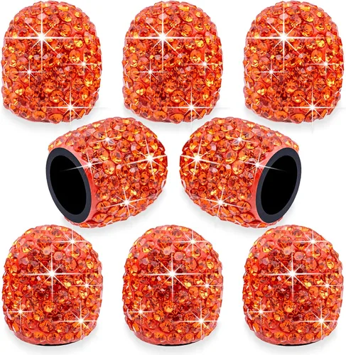 Vista 18 de 4 tapas de válvula de vástago de neumático con diamantes de cristal brillante, a prueba de polvo, tapas universales para válvulas de neumáticos