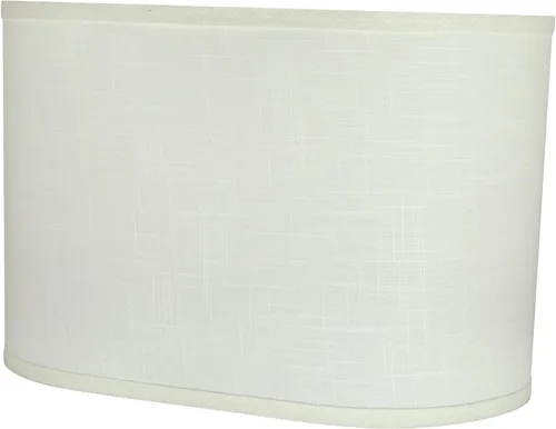Vista 4 de Aspen Creative 37051A lámpara de araña de construcción en forma de campana dura de transición ovalada en tela de lino blanco desvanecido, 16 1/2