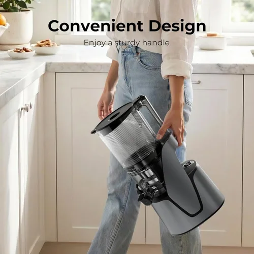 Vista 26 de Máquinas Exprimidoras, Extractor de Jugos de Prensa Fría 3 en 1 con Conducto Extra Grande de 6.5", Gran Capacidad de 100oz, Motor AC, Hace Jugo