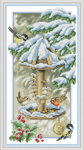 Vista 12 de ITSTITCH Kits de punto de cruz estampados, 11 quilates, 13 x 17 pulgadas, 100% algodón, kits de iniciación de bordado con patrones fáciles
