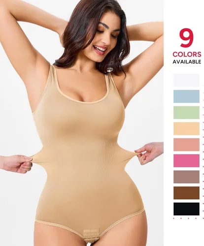 Vista 2 de Nebility Body moldeador de cintura sin costuras con cuello redondo y control de abdomen para mujer