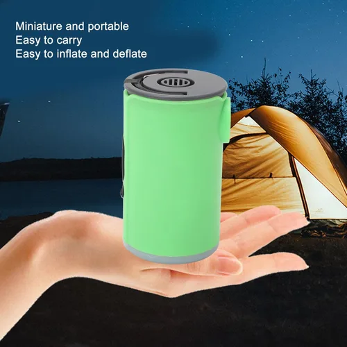 Vista 2 de Tiny Air Pump, Portable Mini Illuminated USB Rechargeable Air Pump with 5 Air Nozzles for Inflatable Bed Sofa (Green)