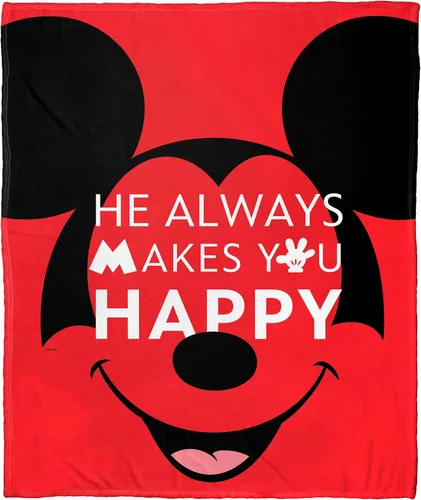 Northwest Disney 100 Manta de toque sedoso, 50 x 60 pulgadas, Él te hace feliz