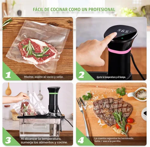 Vista 6 de Sous Vide Cooker Machine 1000W Immersion Circulator with Recipe