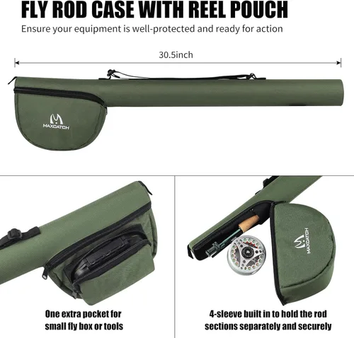 Vista 6 de M MAXIMUMCATCH Maxcatch Extreme Kit Combinado de Pesca con Mosca 3/5/6/8 Peso, Equipo de Caña y Carrete de Mosca para Principiantes, con Estuche