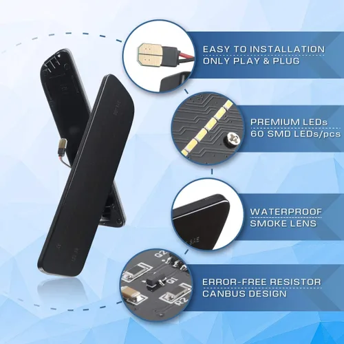 Vista 2 de Gempro 2 lámparas traseras de repuesto para lente ahumada, color rojo, para Ford Mustang 2005, 2006, 2007, 2008, 2009
