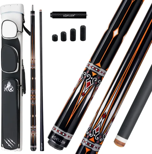 Vista 11 de KONLLEN Carbon Fiber Pool Cue 2.0 – 58" Low Deflection Performance Cue for Improved Accuracy & Consistency, 12.5mm Tip, Pro Taper