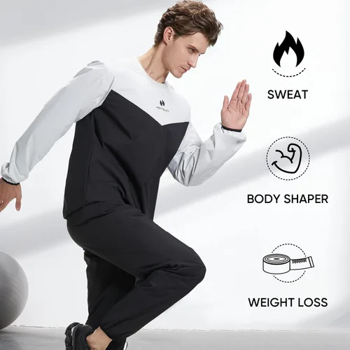 Vista 28 de HOTSUIT Traje de sauna para hombre, traje de sudor, chaqueta de entrenamiento duradera para gimnasio