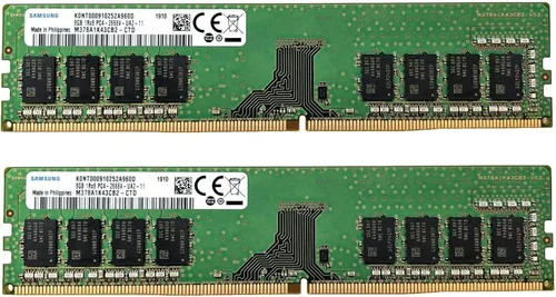 Samsung 16 GB (2 x 8 GB) DDR4 2666 MHz DIMM PC4-21300 UDIMM no ECC 1Rx8 1.2V CL19 288-Pin Equipo de escritorio RAM Kit de actualización de memoria