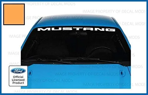 Vista 11 de Decal Mods Cartel para parabrisas delantero compatible con Ford Mustang (1999-2004), calcomanía gráfica V6 - M (negro brillante), CB